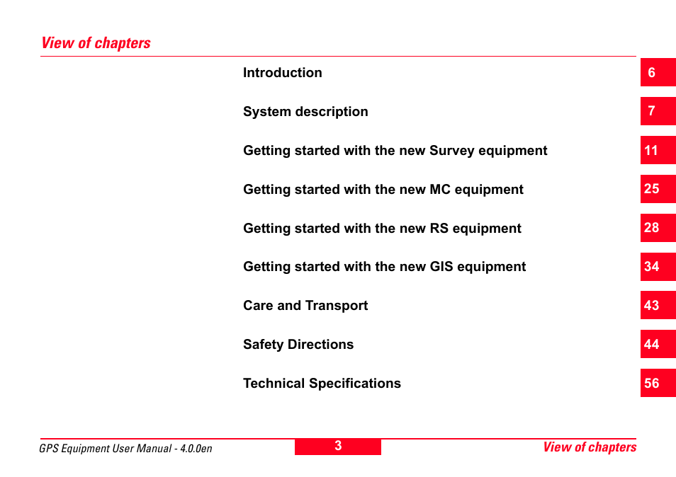 Leica Geosystems GPS System 500 Equipment - User Manual User Manual | Page 3 / 62