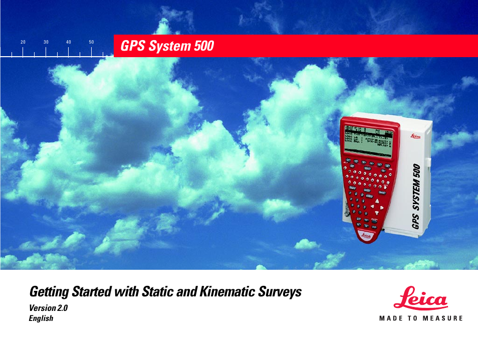 Leica Geosystems GPS System 500 - Getting Started with Static and Kinematic Surveys User Manual | 50 pages