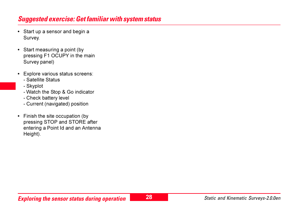 Leica Geosystems GPS System 500 - Getting Started with Static and Kinematic Surveys User Manual | Page 28 / 50