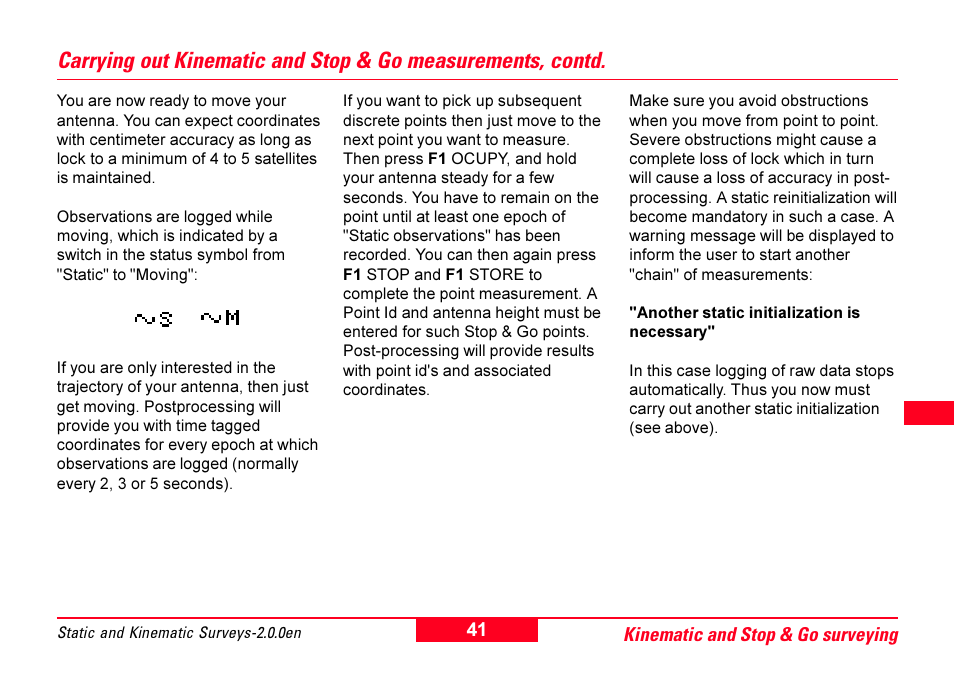 Leica Geosystems GPS System 500 - Getting Started with Static and Kinematic Surveys User Manual | Page 41 / 50