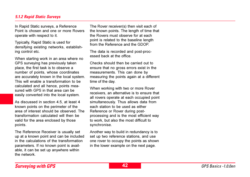 2 rapid static surveys, Surveying with gps | Leica Geosystems GPS Basics User Manual | Page 42 / 64