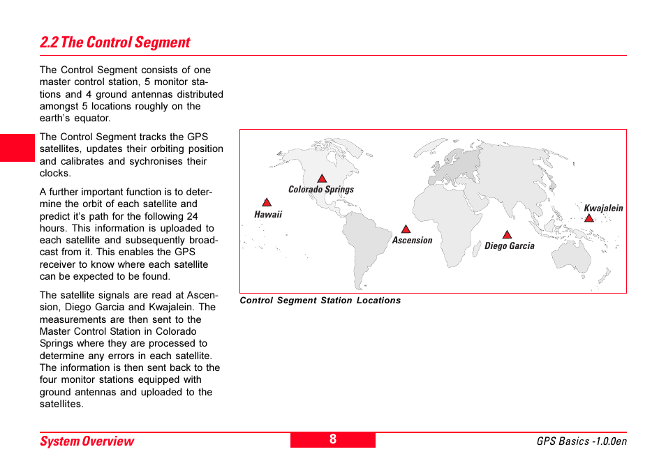 2 the control segment, Control segment, System overview 4 | Leica Geosystems GPS Basics User Manual | Page 8 / 64