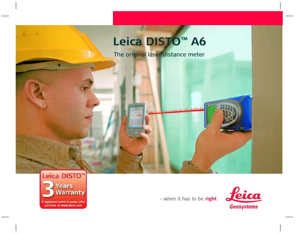 Leica Geosystems Leica DISTO A6 - User Manual User Manual | 16 pages