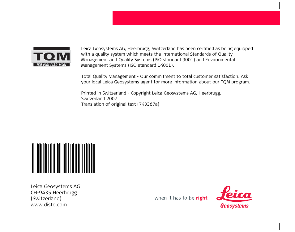 Leica Geosystems Leica DISTO A8 User Manual | Page 16 / 16