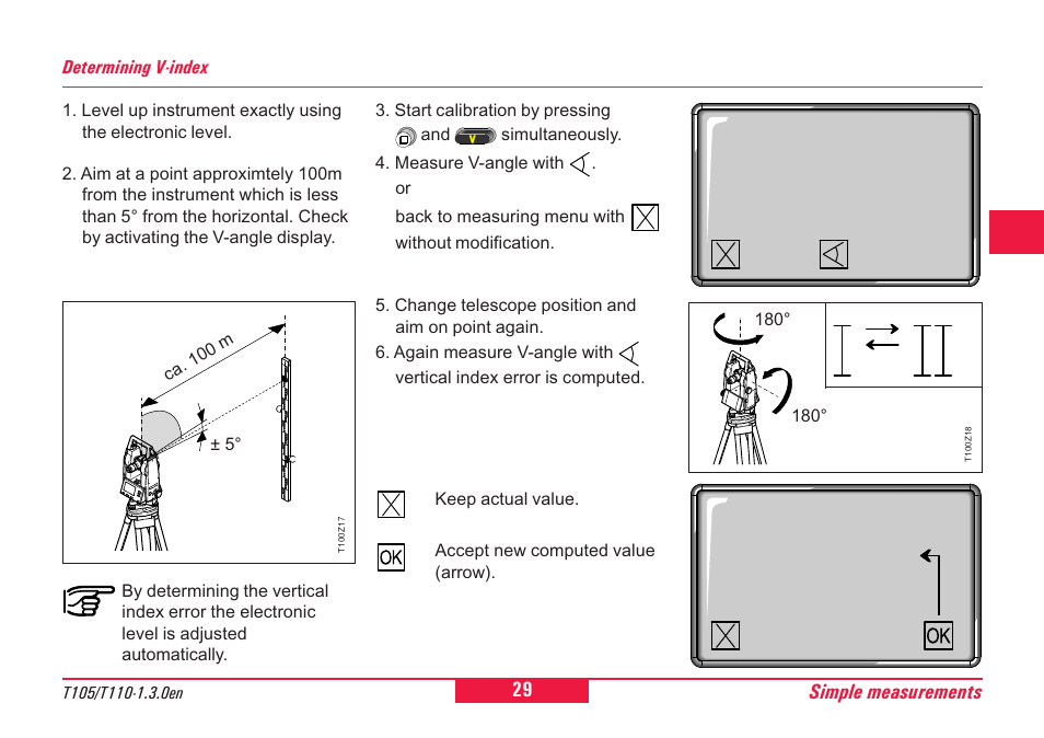 Determining v-index | Leica Geosystems T100 User Manual | Page 29 / 64