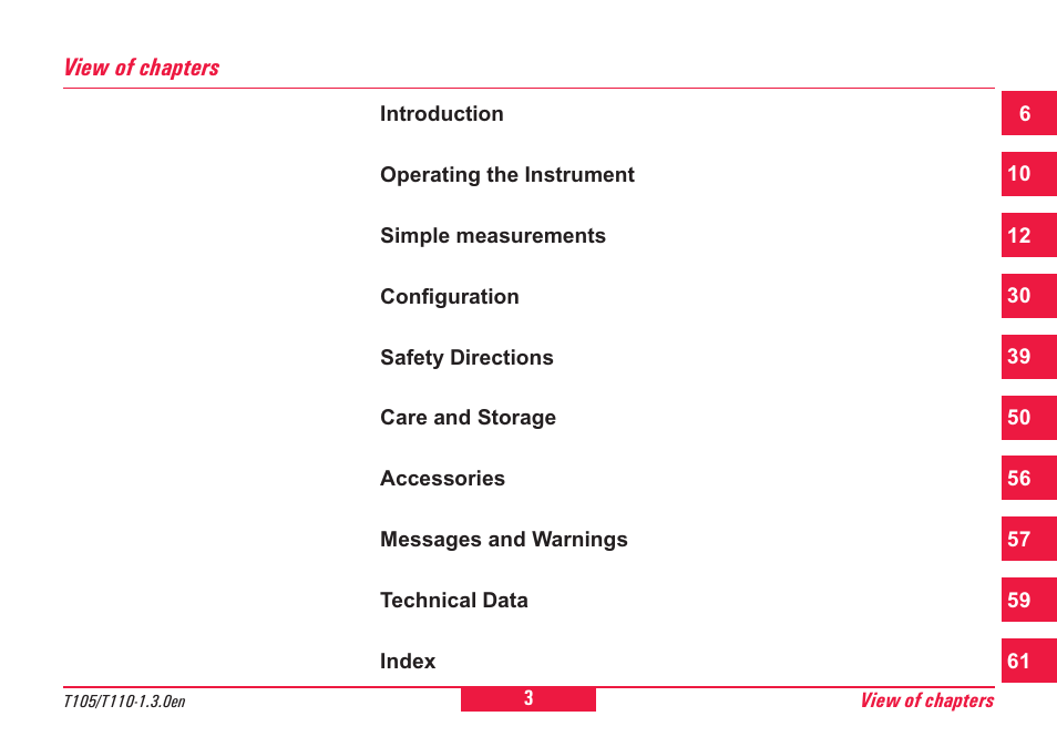 Leica Geosystems T100 User Manual | Page 3 / 64
