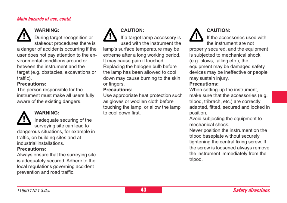 Leica Geosystems T100 User Manual | Page 43 / 64