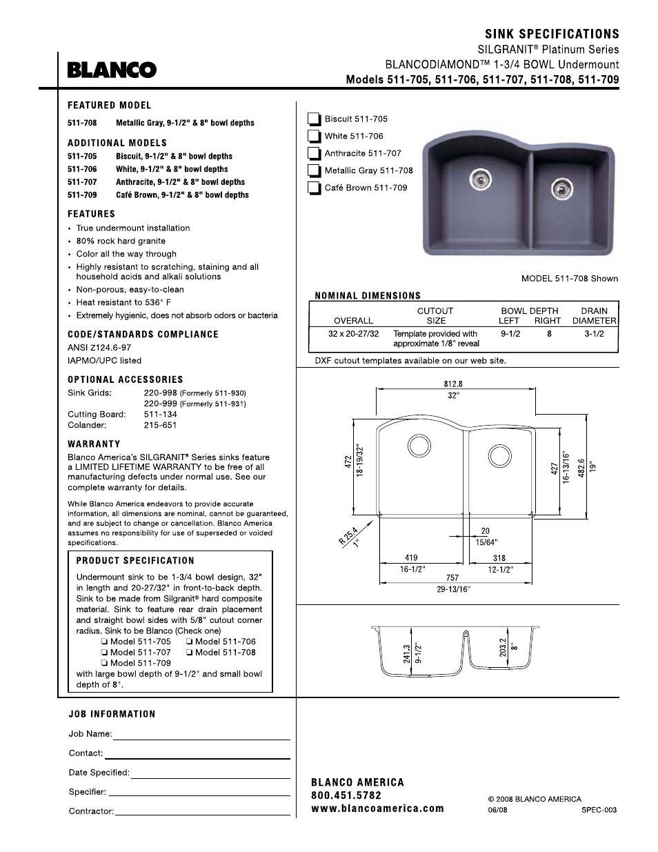 Blanco 511-708 User Manual | 1 page