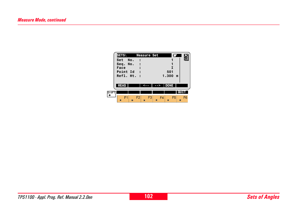 Sets of angles | Leica Geosystems TPS1100 Professional Series - Reference Manual User Manual | Page 102 / 272