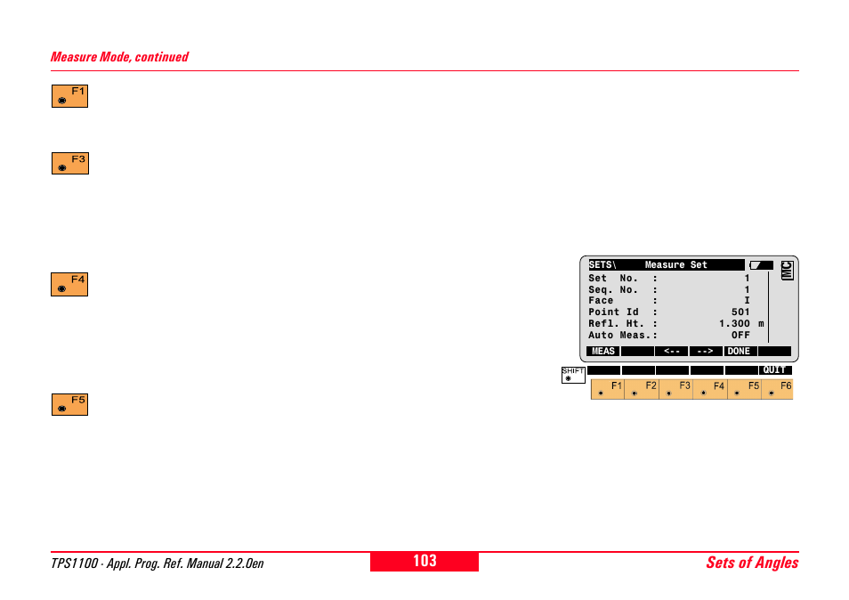Sets of angles | Leica Geosystems TPS1100 Professional Series - Reference Manual User Manual | Page 103 / 272