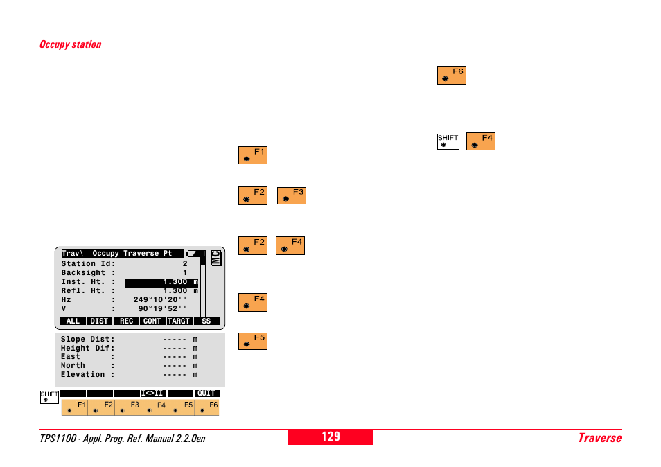 Occupy station, Traverse | Leica Geosystems TPS1100 Professional Series - Reference Manual User Manual | Page 129 / 272