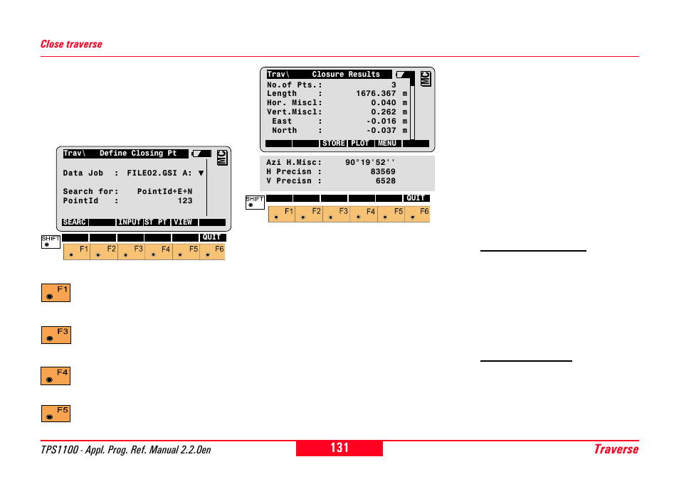 Close traverse, Traverse | Leica Geosystems TPS1100 Professional Series - Reference Manual User Manual | Page 131 / 272
