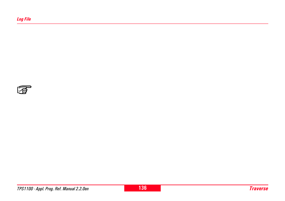 Log file | Leica Geosystems TPS1100 Professional Series - Reference Manual User Manual | Page 136 / 272