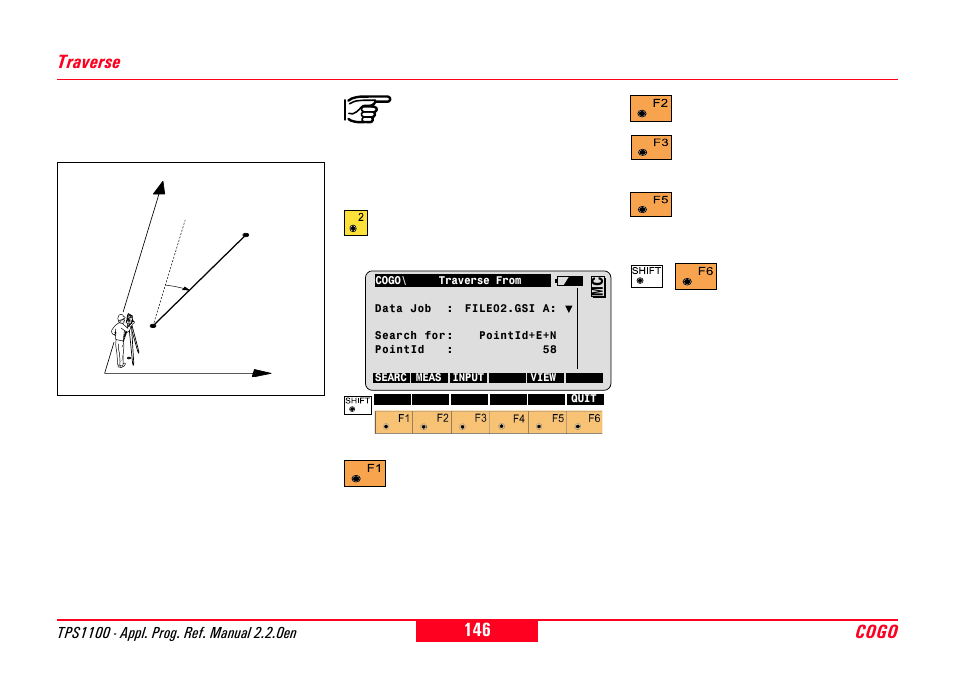 Traverse, Cogo traverse | Leica Geosystems TPS1100 Professional Series - Reference Manual User Manual | Page 146 / 272
