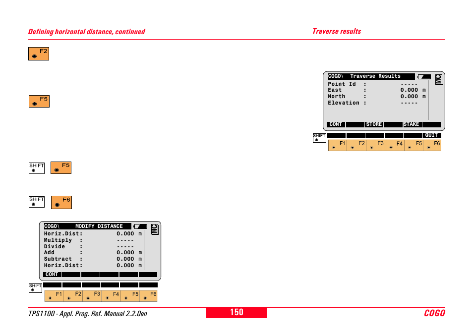 Traverse results, Cogo | Leica Geosystems TPS1100 Professional Series - Reference Manual User Manual | Page 150 / 272
