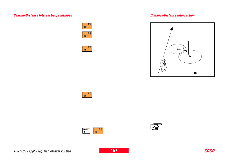 Distance-distance intersection, Cogo | Leica Geosystems TPS1100 Professional Series - Reference Manual User Manual | Page 157 / 272