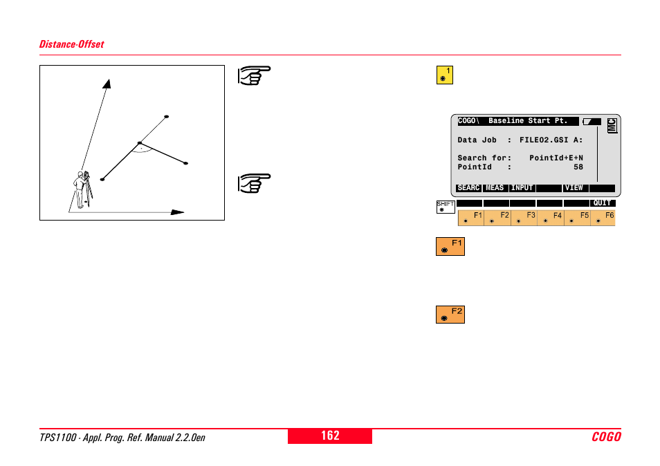 Distance-offset, Cogo | Leica Geosystems TPS1100 Professional Series - Reference Manual User Manual | Page 162 / 272