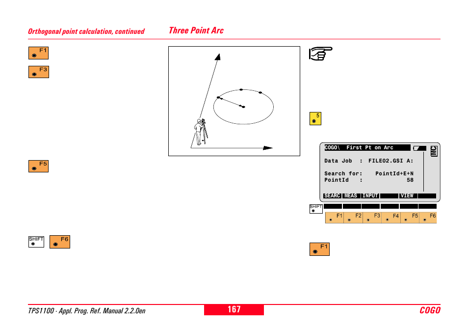 Three point arc, Cogo | Leica Geosystems TPS1100 Professional Series - Reference Manual User Manual | Page 167 / 272