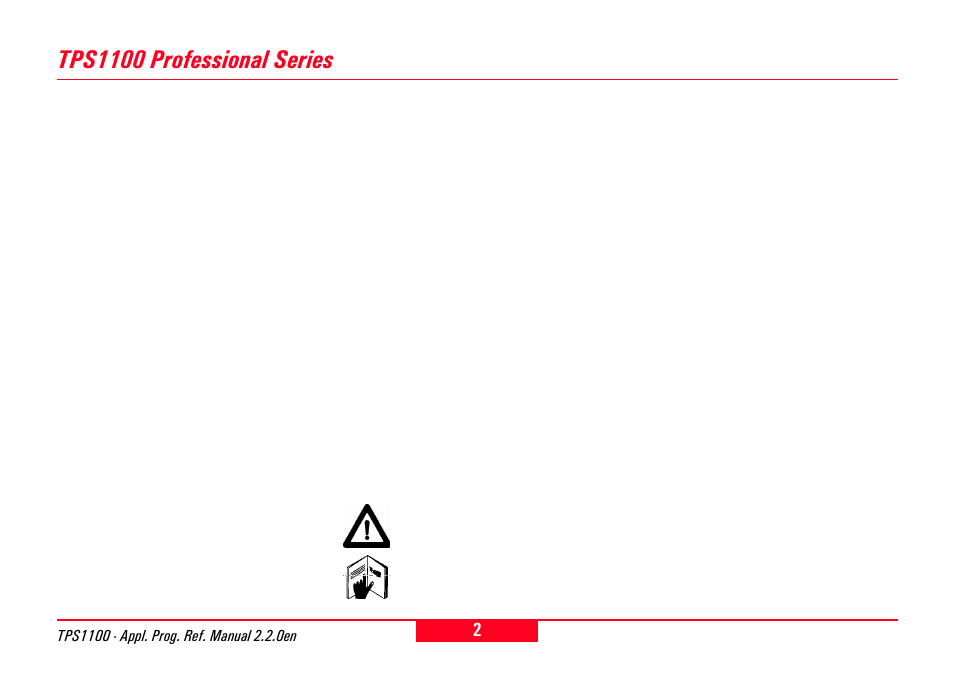 Tps1100 professional series | Leica Geosystems TPS1100 Professional Series - Reference Manual User Manual | Page 2 / 272