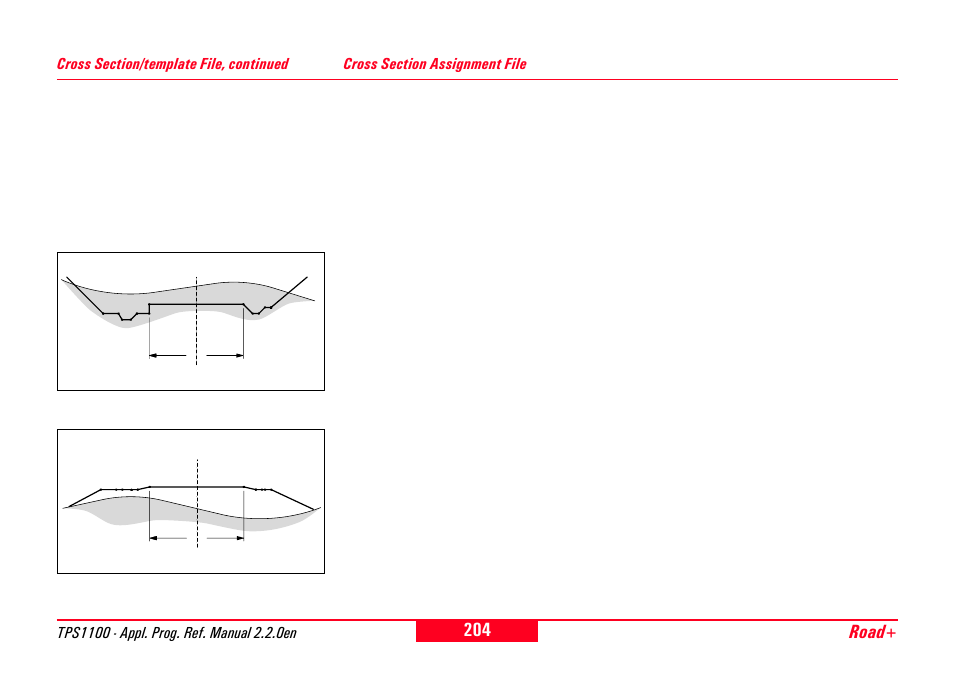 Cross section assignment file, Road | Leica Geosystems TPS1100 Professional Series - Reference Manual User Manual | Page 204 / 272