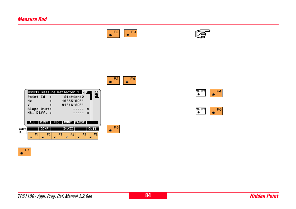 Measure rod, Hidden point | Leica Geosystems TPS1100 Professional Series - Reference Manual User Manual | Page 84 / 272