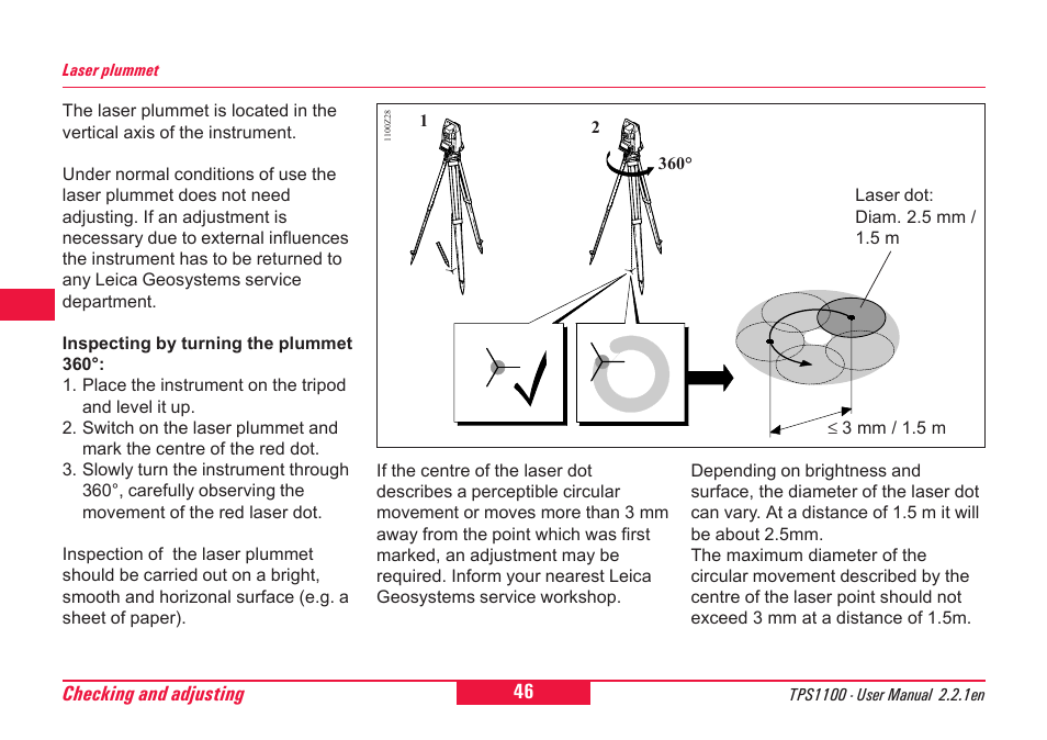 Leica Geosystems TPS1100 Professional Series - User Manual User Manual | Page 46 / 160