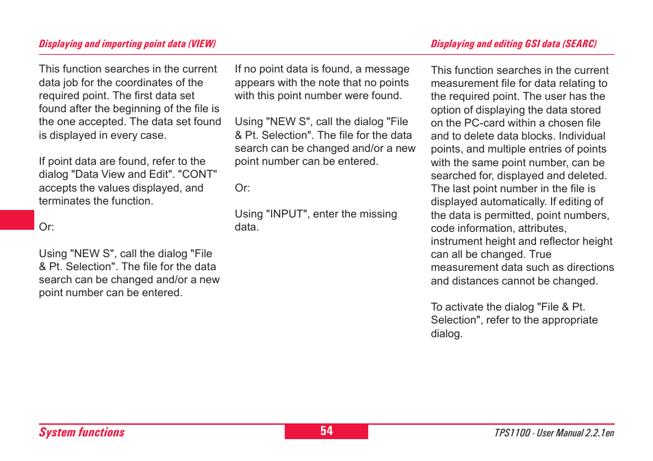 Leica Geosystems TPS1100 Professional Series - User Manual User Manual | Page 54 / 160