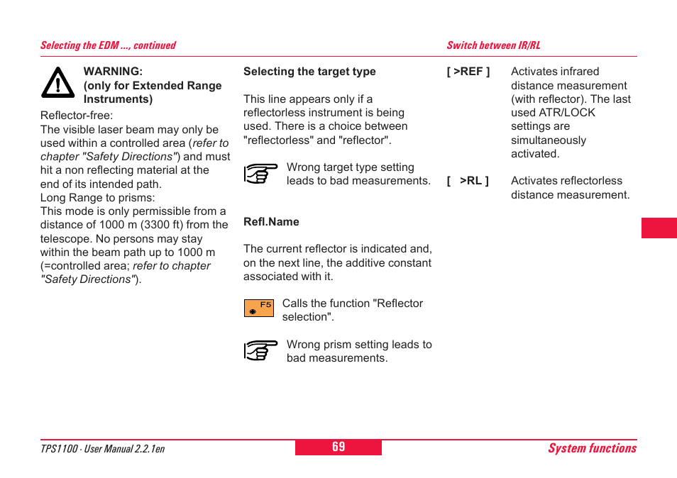 Leica Geosystems TPS1100 Professional Series - User Manual User Manual | Page 69 / 160