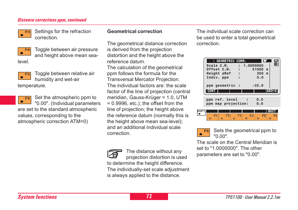72 system functions | Leica Geosystems TPS1100 Professional Series - User Manual User Manual | Page 72 / 160