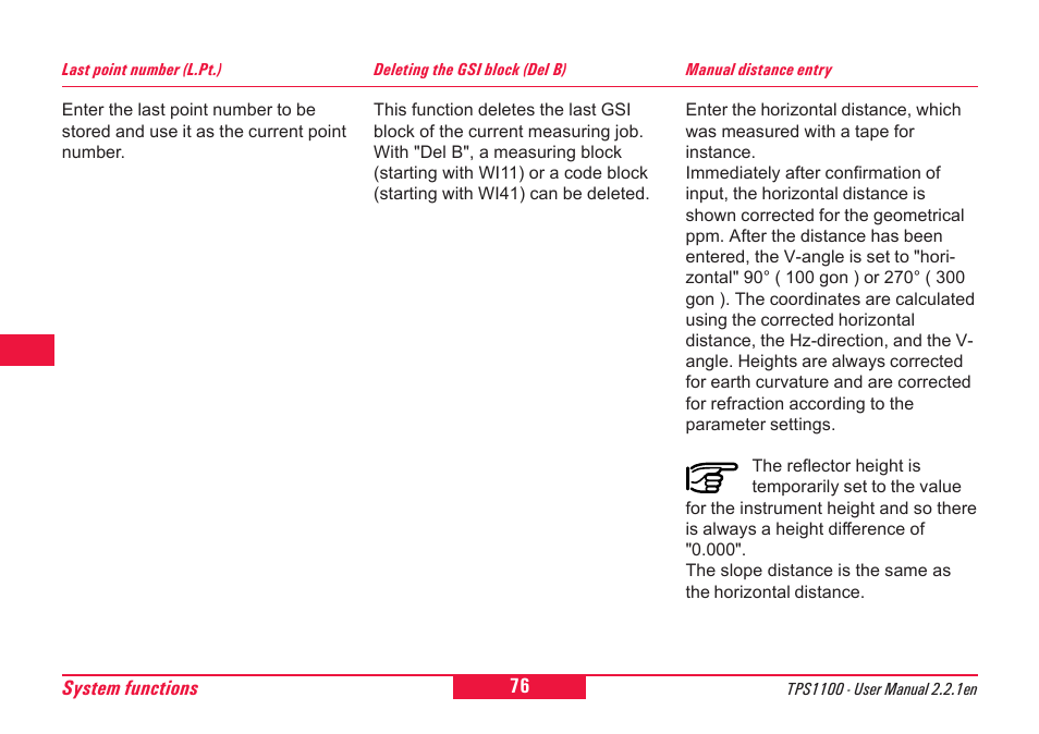 Leica Geosystems TPS1100 Professional Series - User Manual User Manual | Page 76 / 160