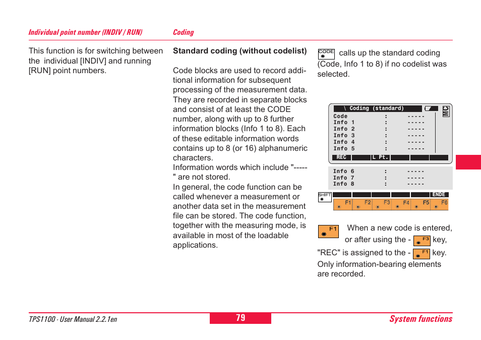 System functions | Leica Geosystems TPS1100 Professional Series - User Manual User Manual | Page 79 / 160