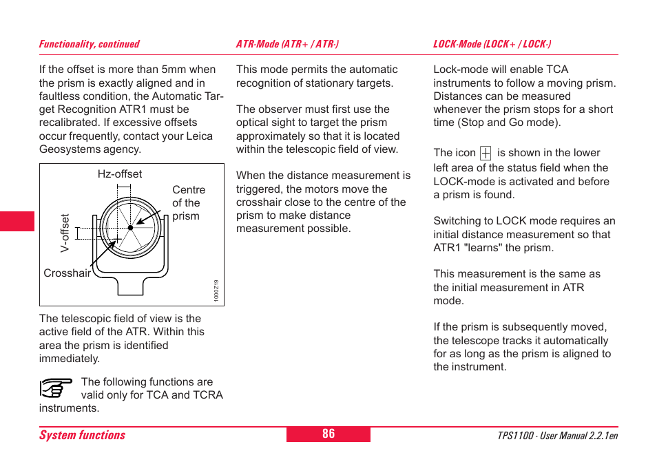 Leica Geosystems TPS1100 Professional Series - User Manual User Manual | Page 86 / 160