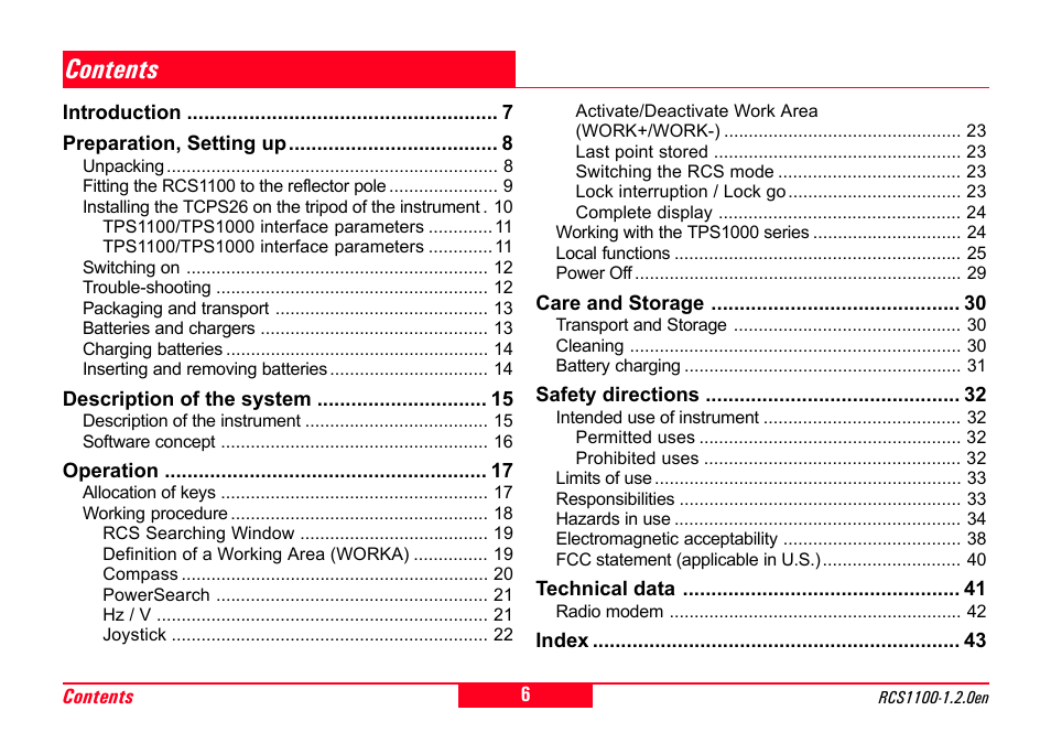 Leica Geosystems RCS1100 Series User Manual | Page 6 / 44