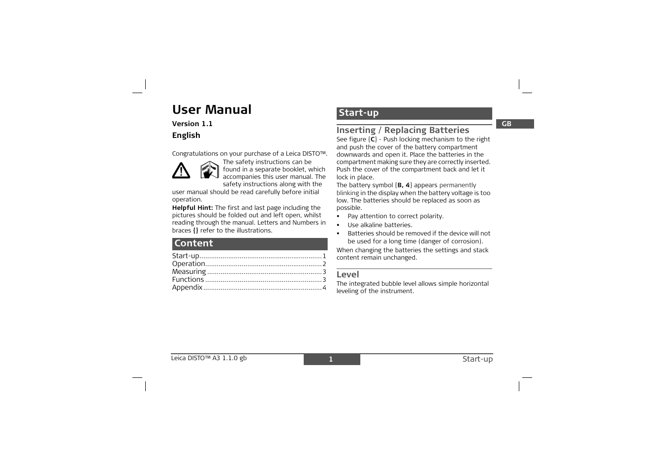 User manual | Leica Geosystems Leica DISTO A3 User Manual | Page 4 / 10