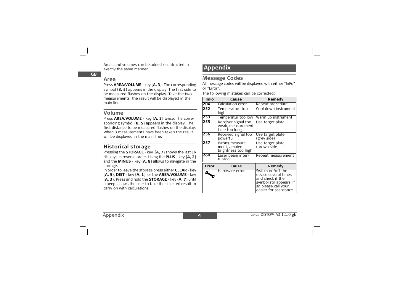 Appendix | Leica Geosystems Leica DISTO A3 User Manual | Page 7 / 10