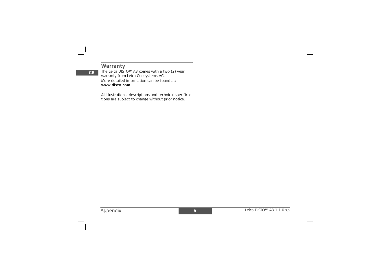 Leica Geosystems Leica DISTO A3 User Manual | Page 9 / 10