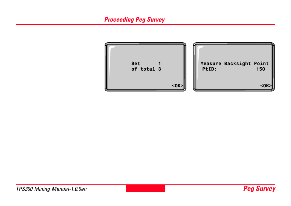 Proceeding peg survey, Peg survey 10 | Leica Geosystems TPS300 Basic Series User Manual | Page 10 / 32