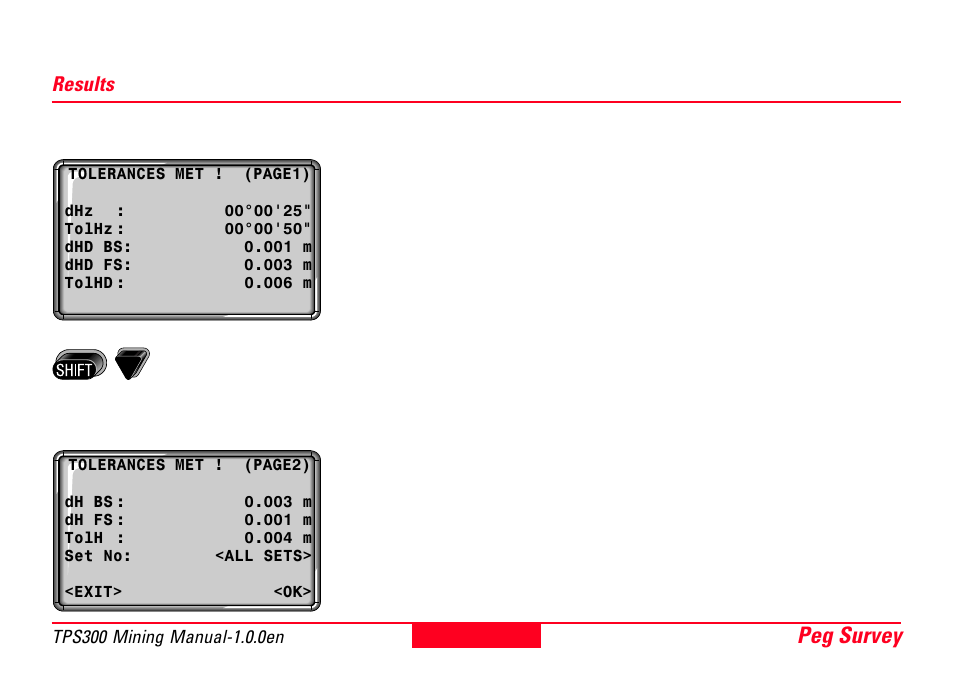 Results, Peg survey 13 | Leica Geosystems TPS300 Basic Series User Manual | Page 13 / 32