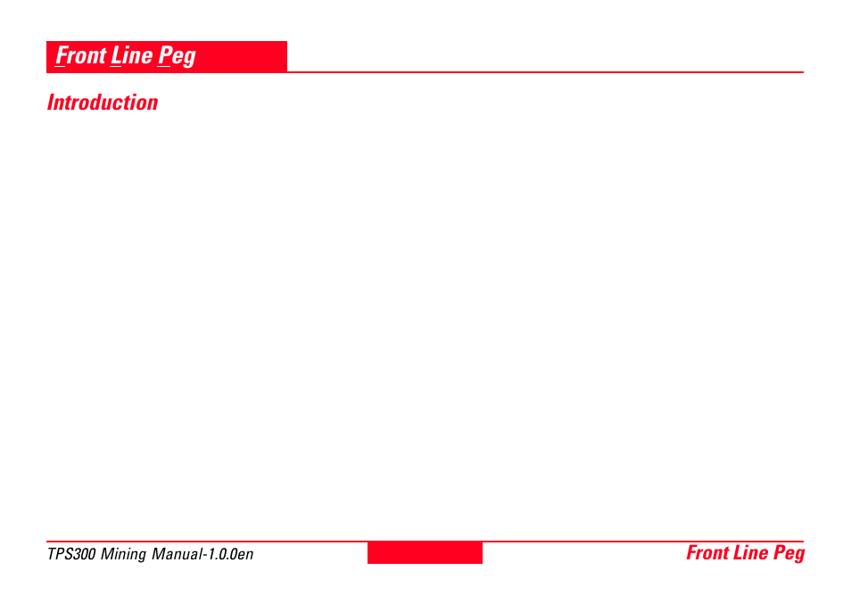 Front line peg, Introduction | Leica Geosystems TPS300 Basic Series User Manual | Page 16 / 32