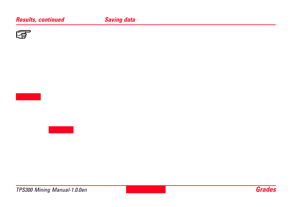 Saving data, Grades 22 | Leica Geosystems TPS300 Basic Series User Manual | Page 22 / 32