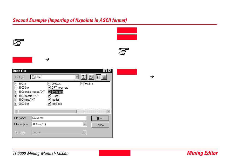 Mining editor 31 | Leica Geosystems TPS300 Basic Series User Manual | Page 31 / 32