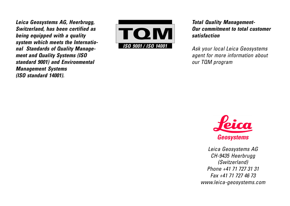 Leica Geosystems TPS300 Basic Series User Manual | Page 32 / 32