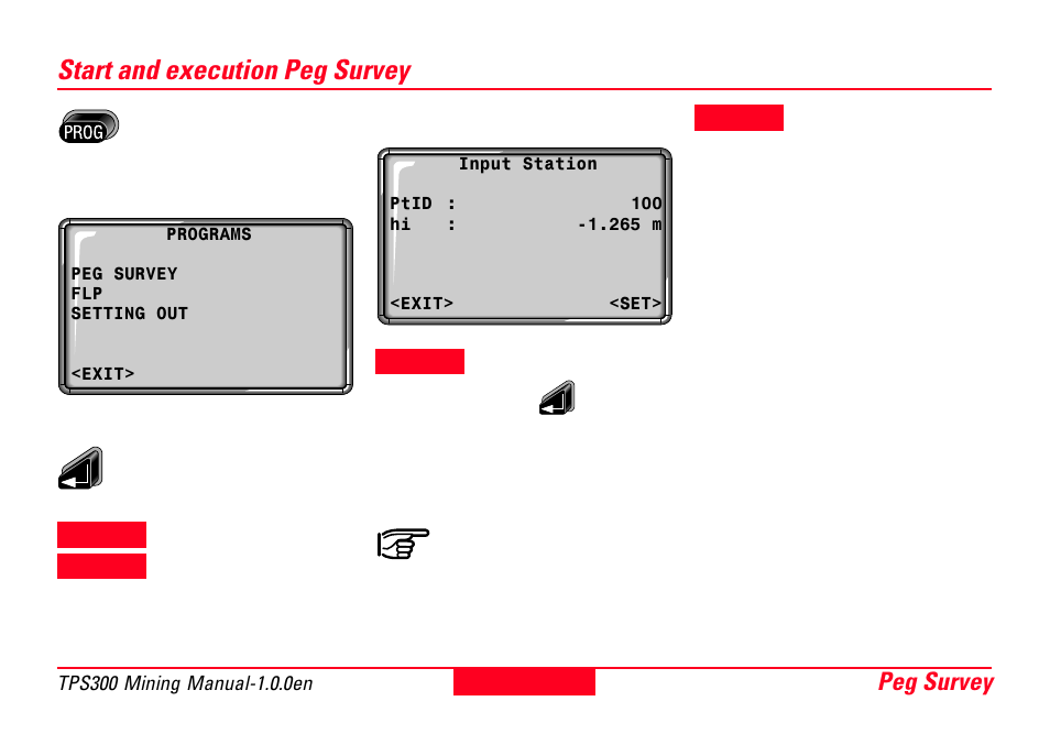 Start and execution peg survey, Peg survey 8 | Leica Geosystems TPS300 Basic Series User Manual | Page 8 / 32
