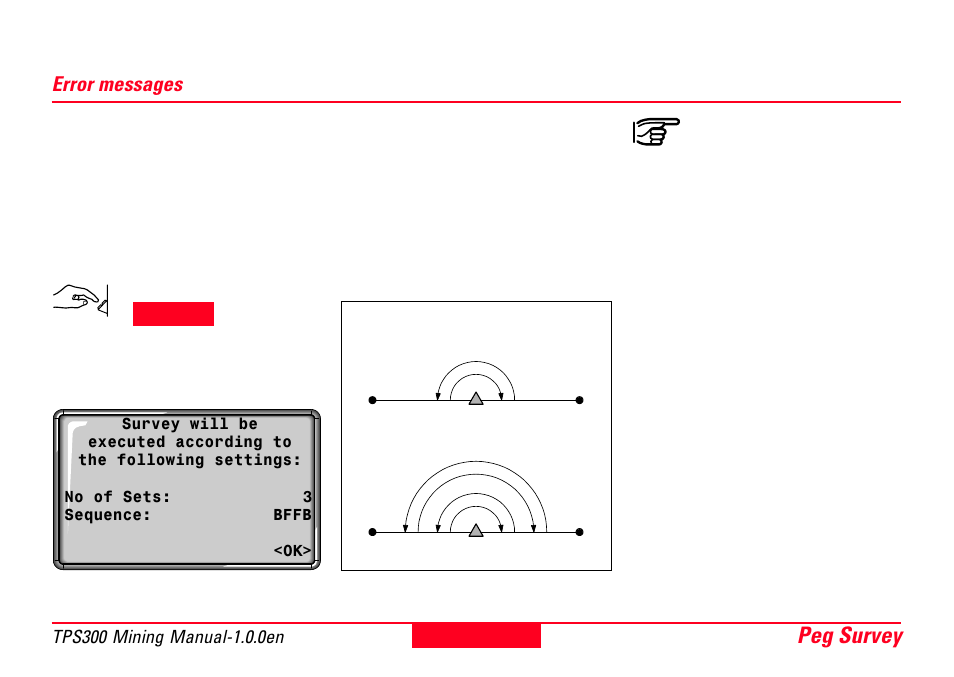 Error messages, Peg survey 9 | Leica Geosystems TPS300 Basic Series User Manual | Page 9 / 32
