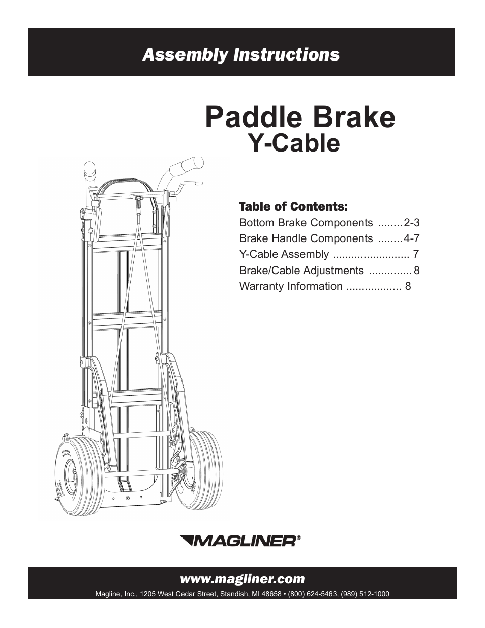 Magliner BRAKE TRUCK Y-Cable User Manual | 8 pages