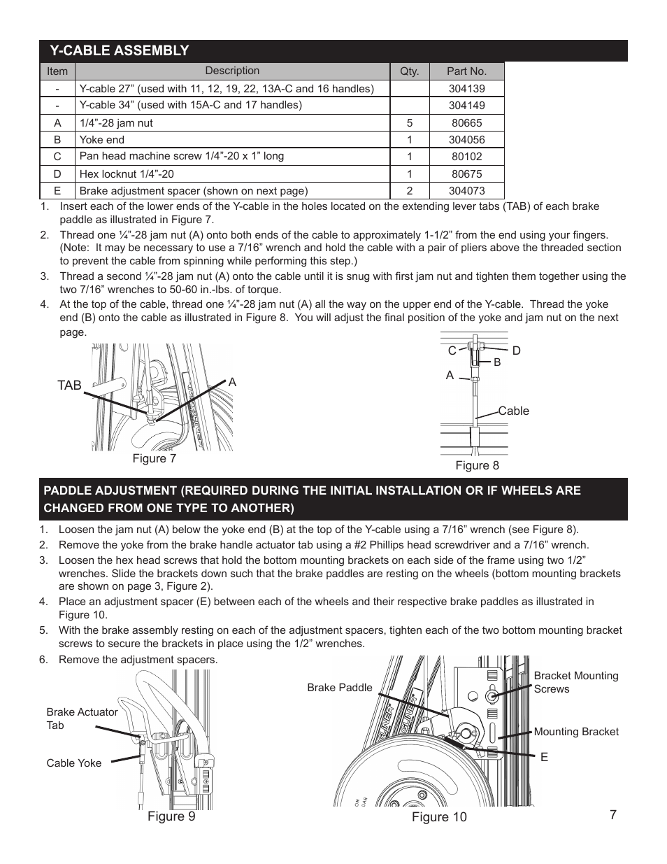 Y-cable assembly | Magliner BRAKE TRUCK Y-Cable User Manual | Page 7 / 8