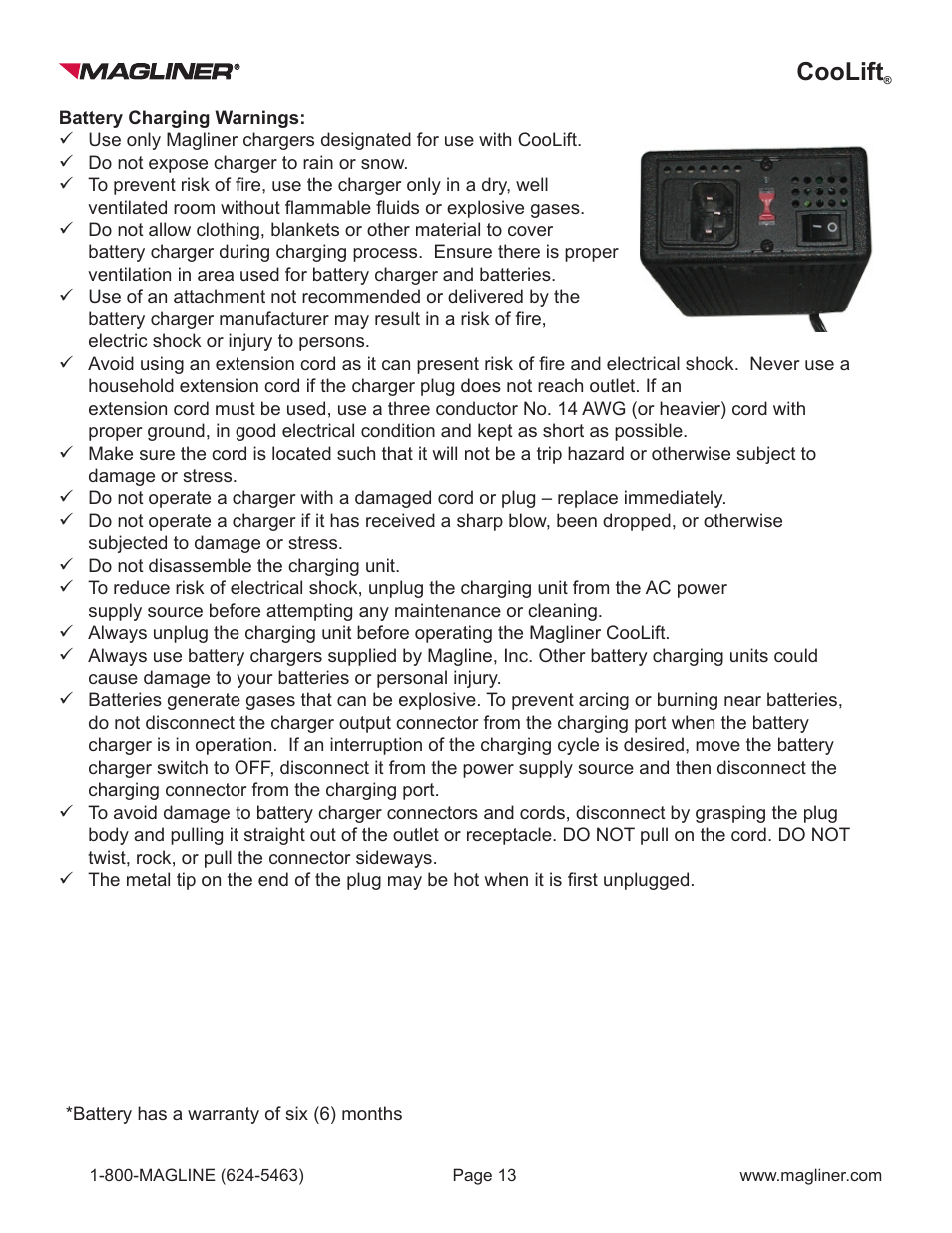 Coolift | Magliner COOLIFT User Manual | Page 13 / 28