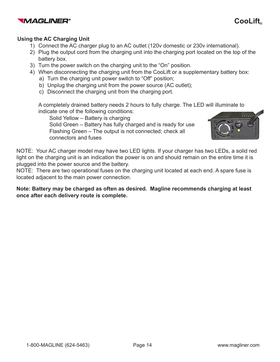 Coolift | Magliner COOLIFT User Manual | Page 14 / 28