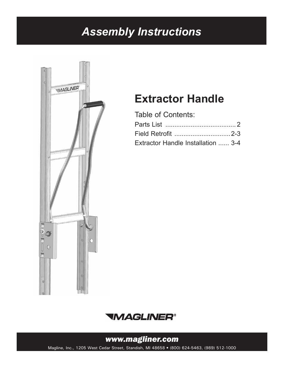 Magliner EXTRACTOR HANDLE User Manual | 4 pages