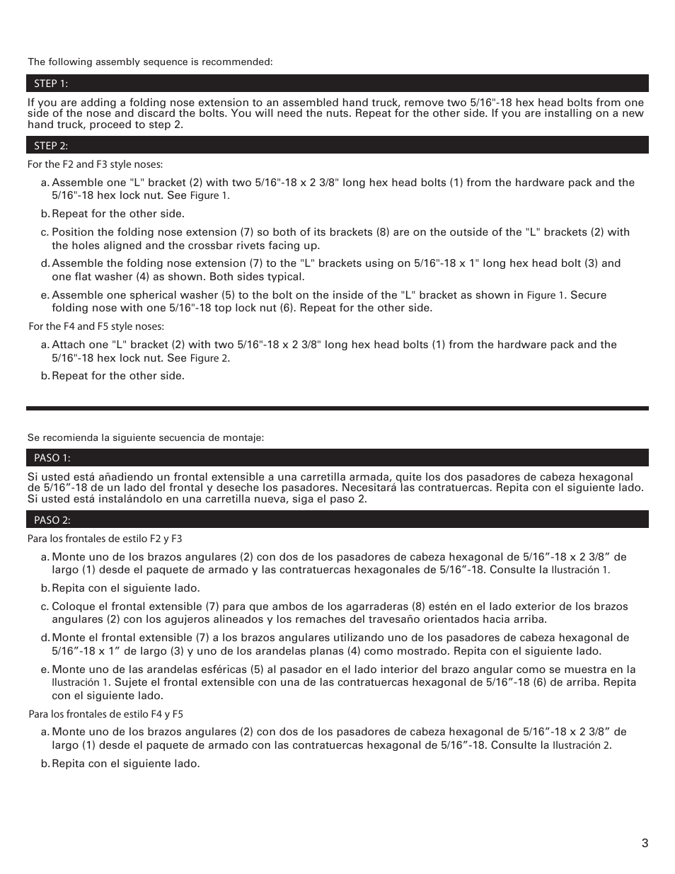 Magliner FOLDING NOSE EXTENSION 20 AND 30 INCH User Manual | Page 3 / 6